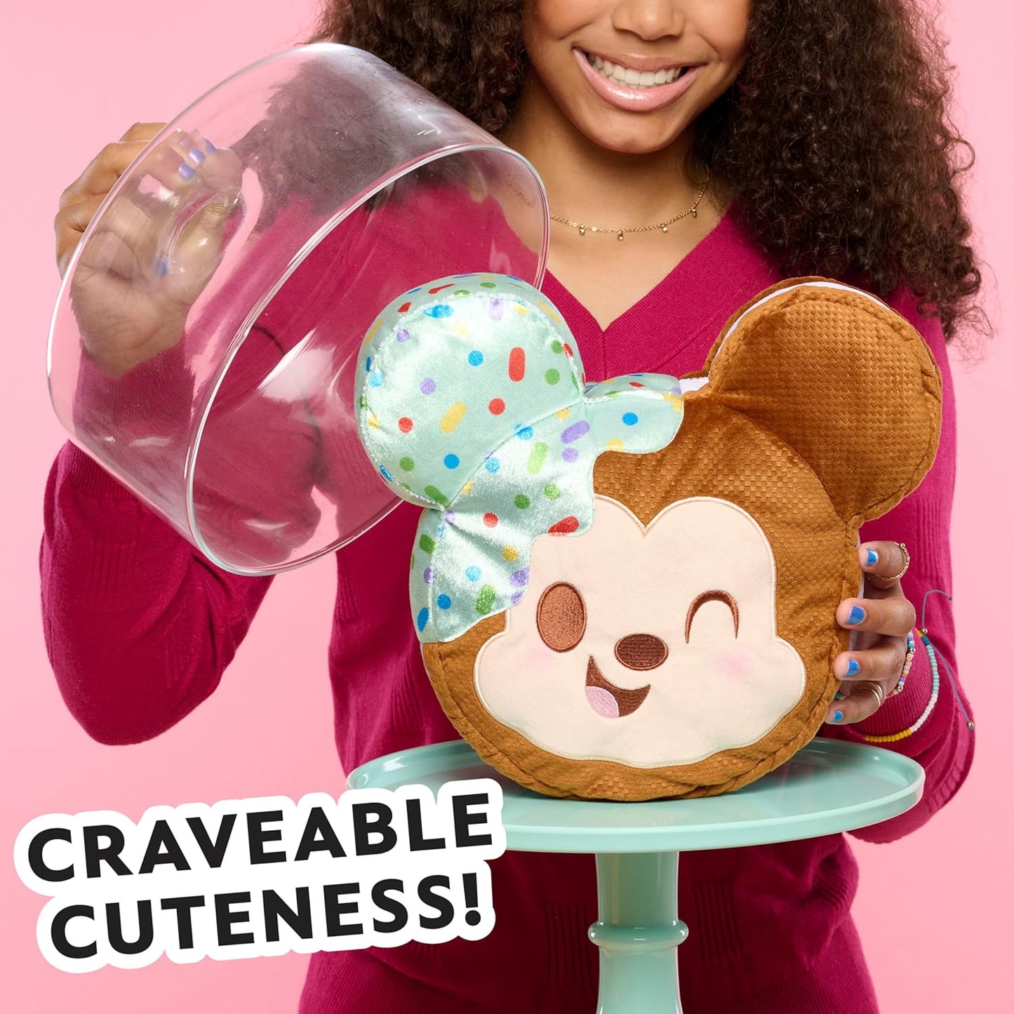 Just Play Disney Munchlings Squeeze-A-Munch - Sandwich grande perfumado de helado de menta Mickey Mouse