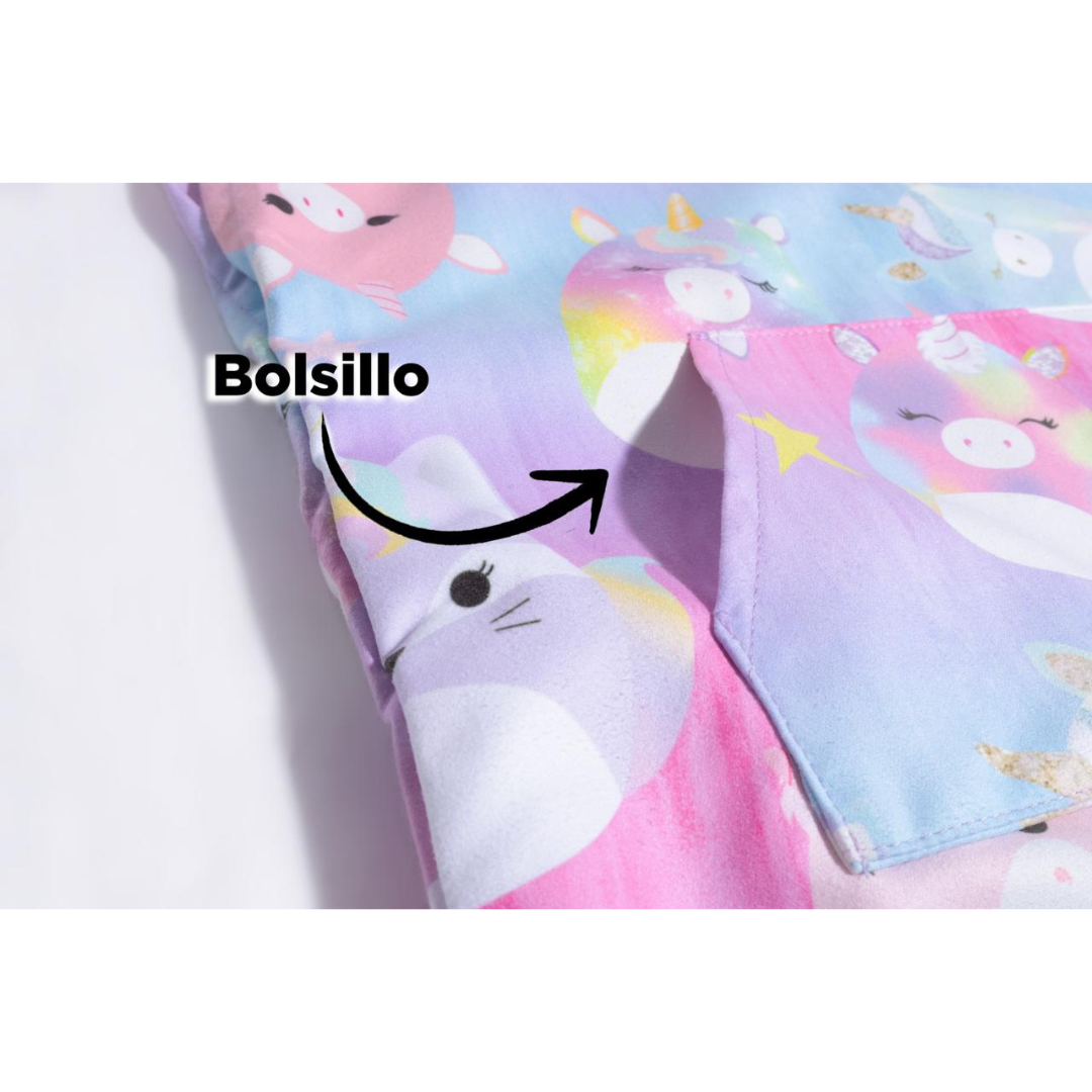 Toalla Capucha Squishmallow Estrellas 2-4 Años