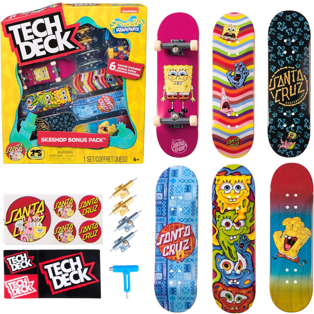 Pack de Patinetas Tech Deck - Spongebob Santa Cruz Sk8shop Bonus Pack