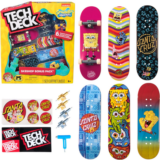 Pack de Patinetas Tech Deck - Spongebob Santa Cruz  Sk8shop Bonus Pack