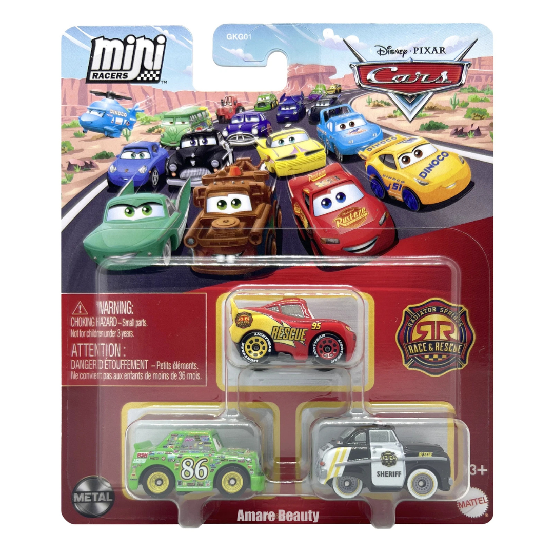 Disney/Pixar Cars Mini Racers - Chick Hicks, Rescue Lightning McQueen & Sheriff