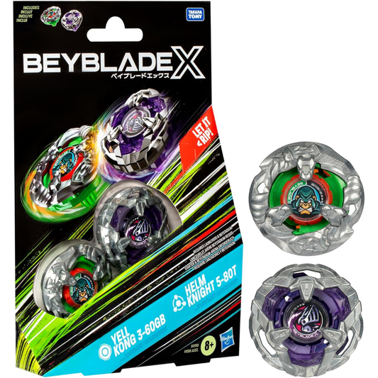 Beyblade X - Yell Kong 3-60GB and Helm Knight 5-80T Top Dual Pack Set