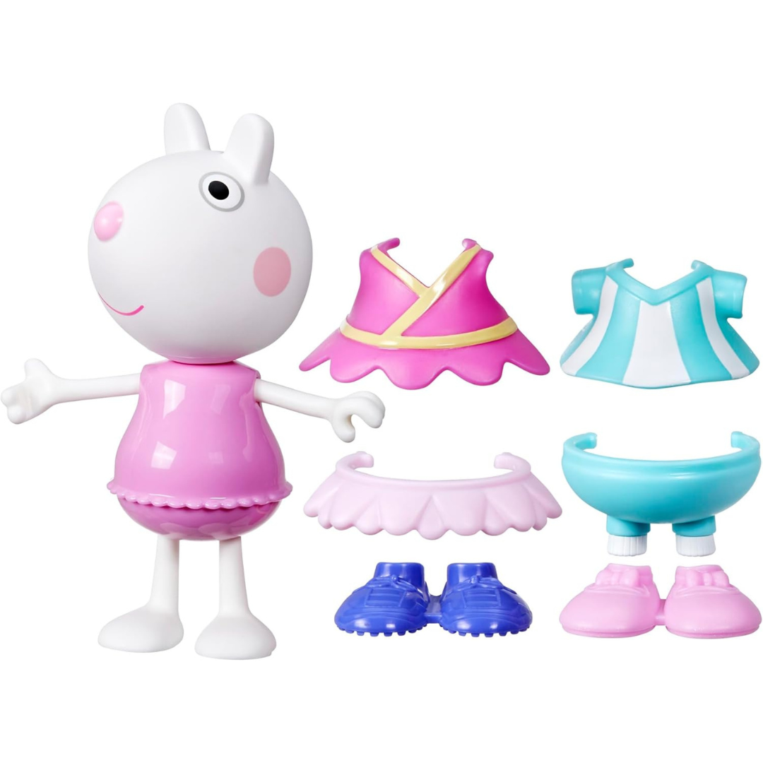 Peppa Pig Suzy Sheep-Up - Figura de disfraz de conejo con 6 accesorios de moda