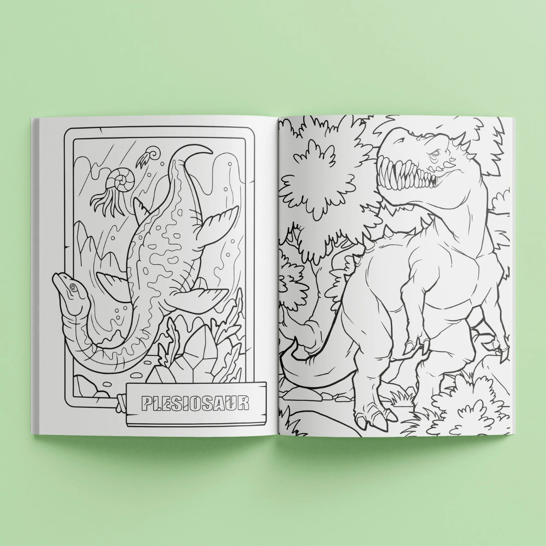Kaleidoscope Libro para Colorear con Stickers - Dinosaurio Aventura