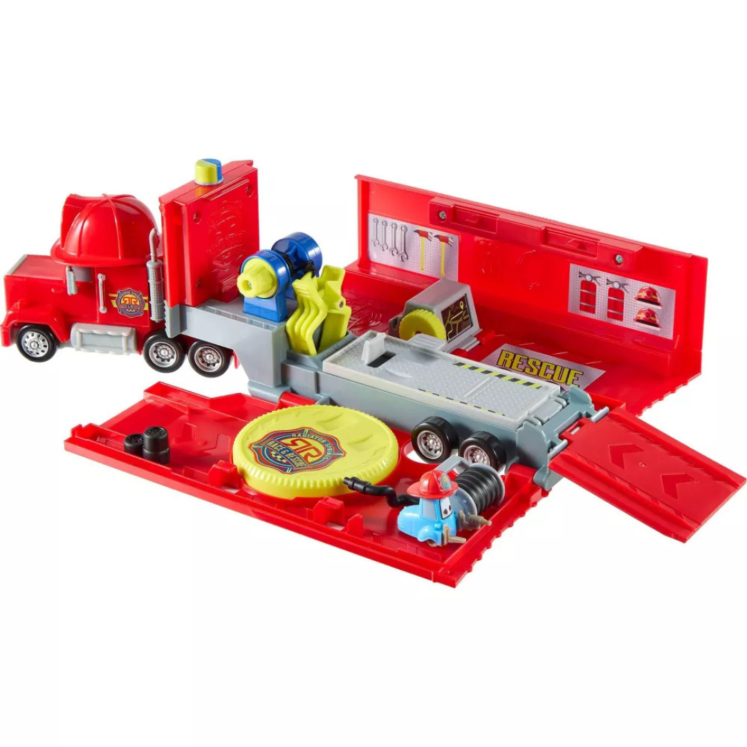 Mattel Disney Pixar Cars - Mack Centro Móvil de Rescate y Reparación Transformable