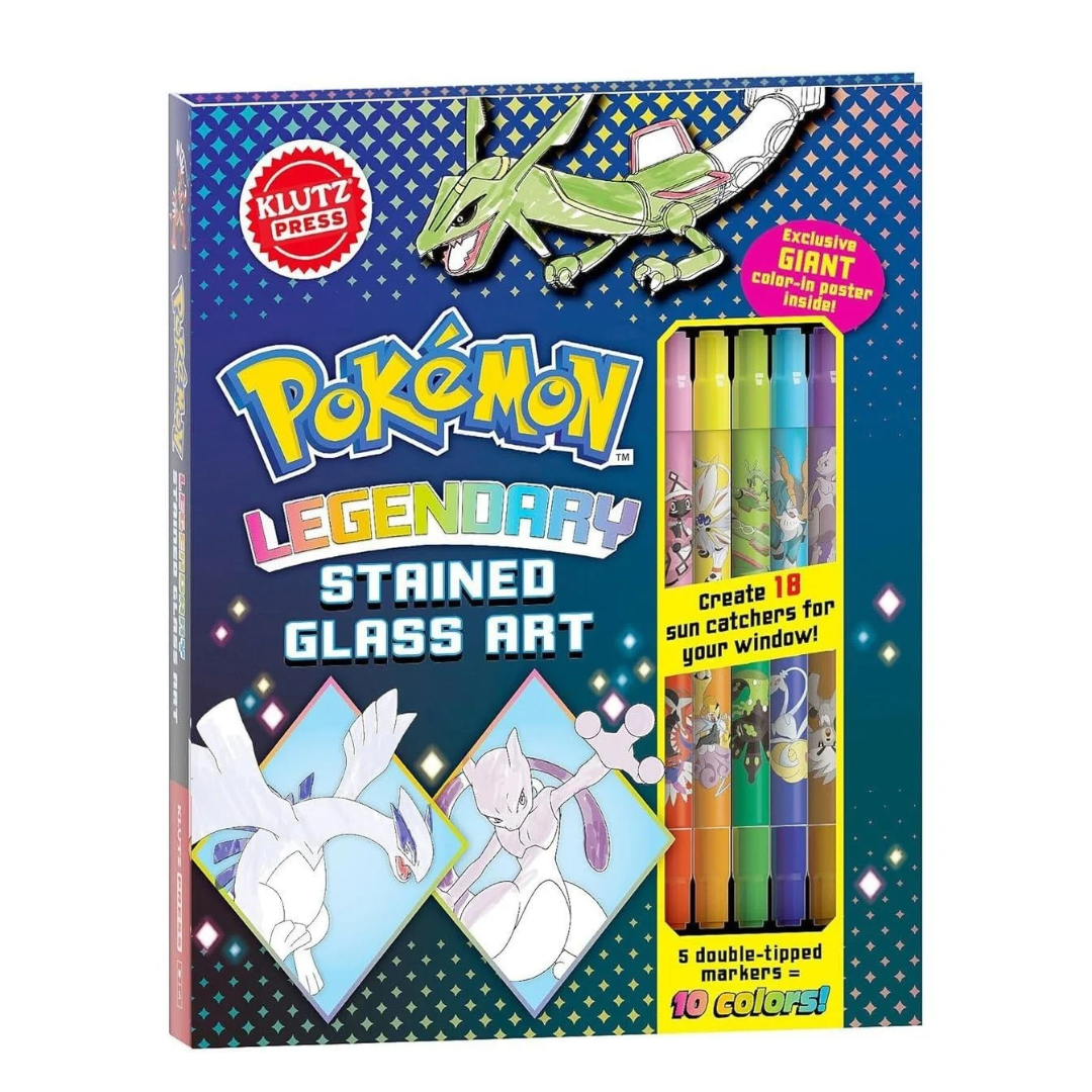Klutz - Pokémon Legendary Stained Glass Art Kit de Vitrales para Ventana