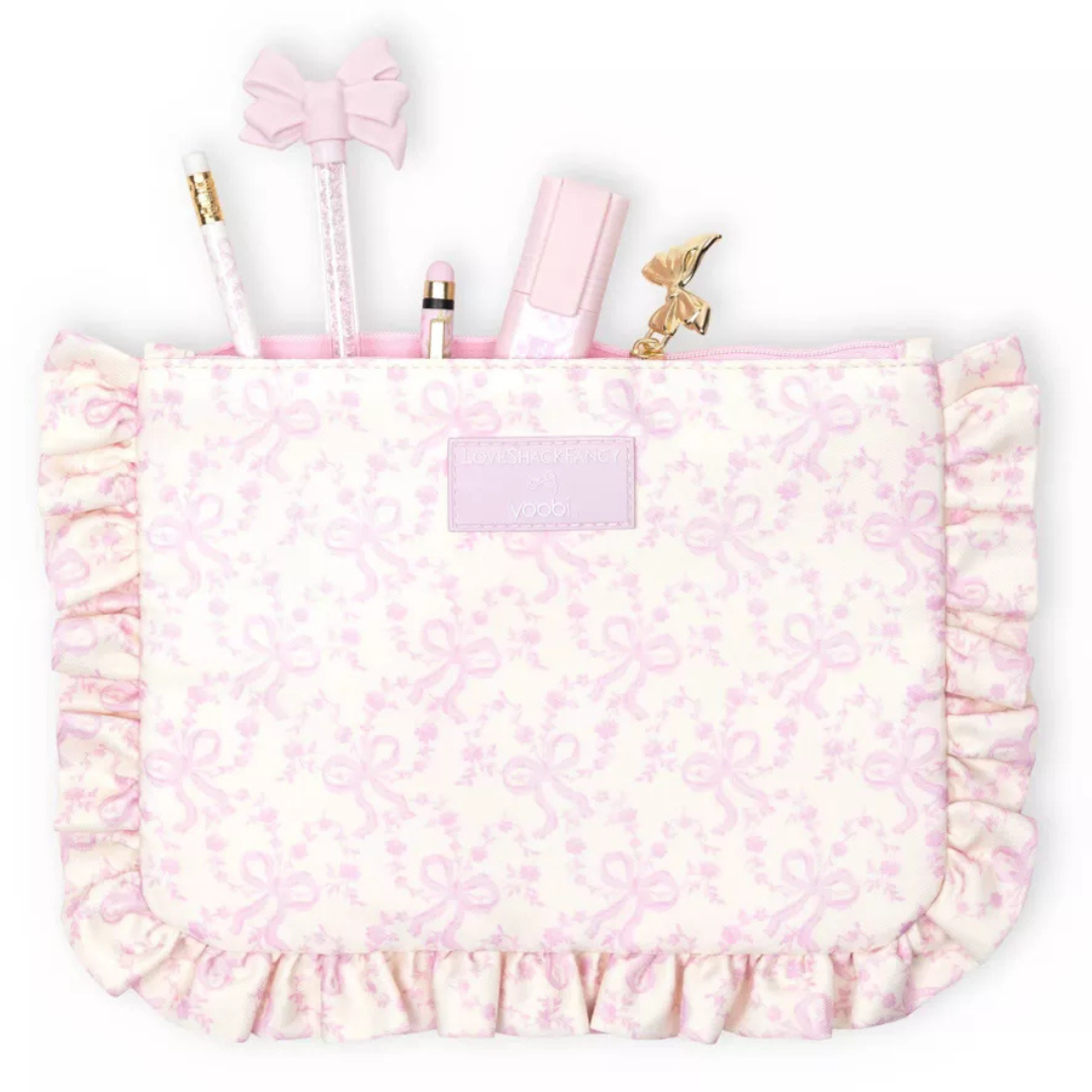 LoveShackFancy x Target - Yoobi Coquette Bow Cartuchera with Ruffles Chantilly