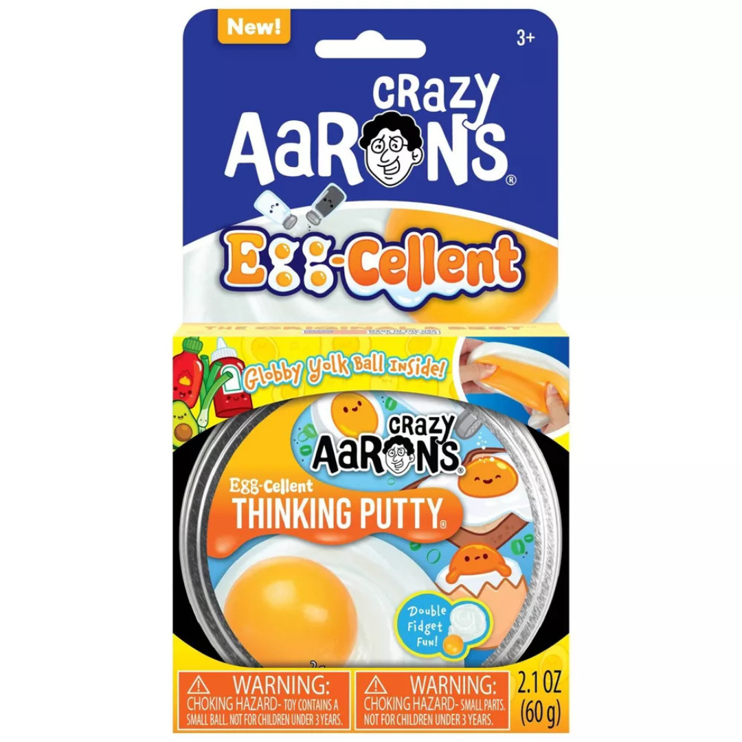 Crazy Aaron's Egg-Cellent - 3.5" Lata Thinking Putty
