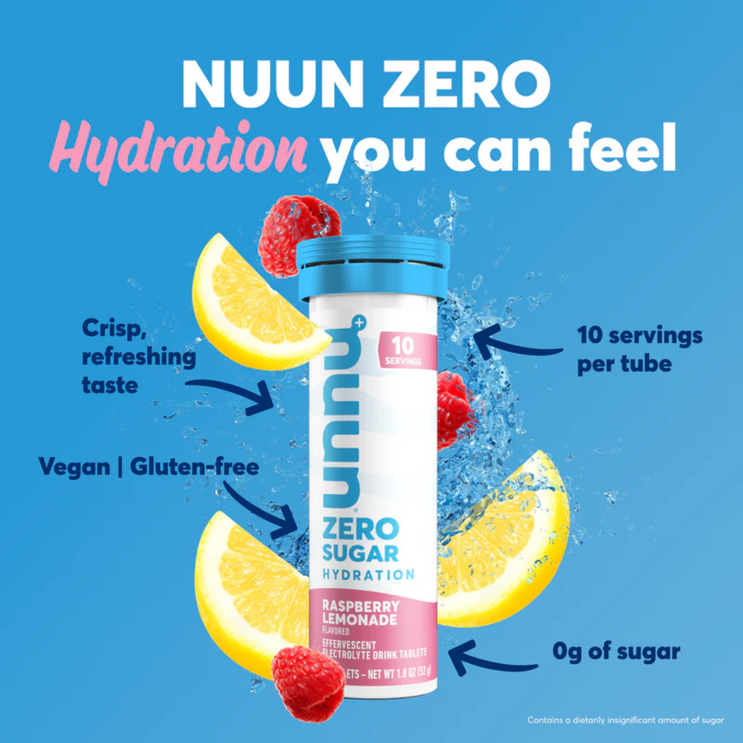 NUUN Zero Sugar Hydration Tablets - 10 Tabletas de electrolito (Raspberry Lemonade)