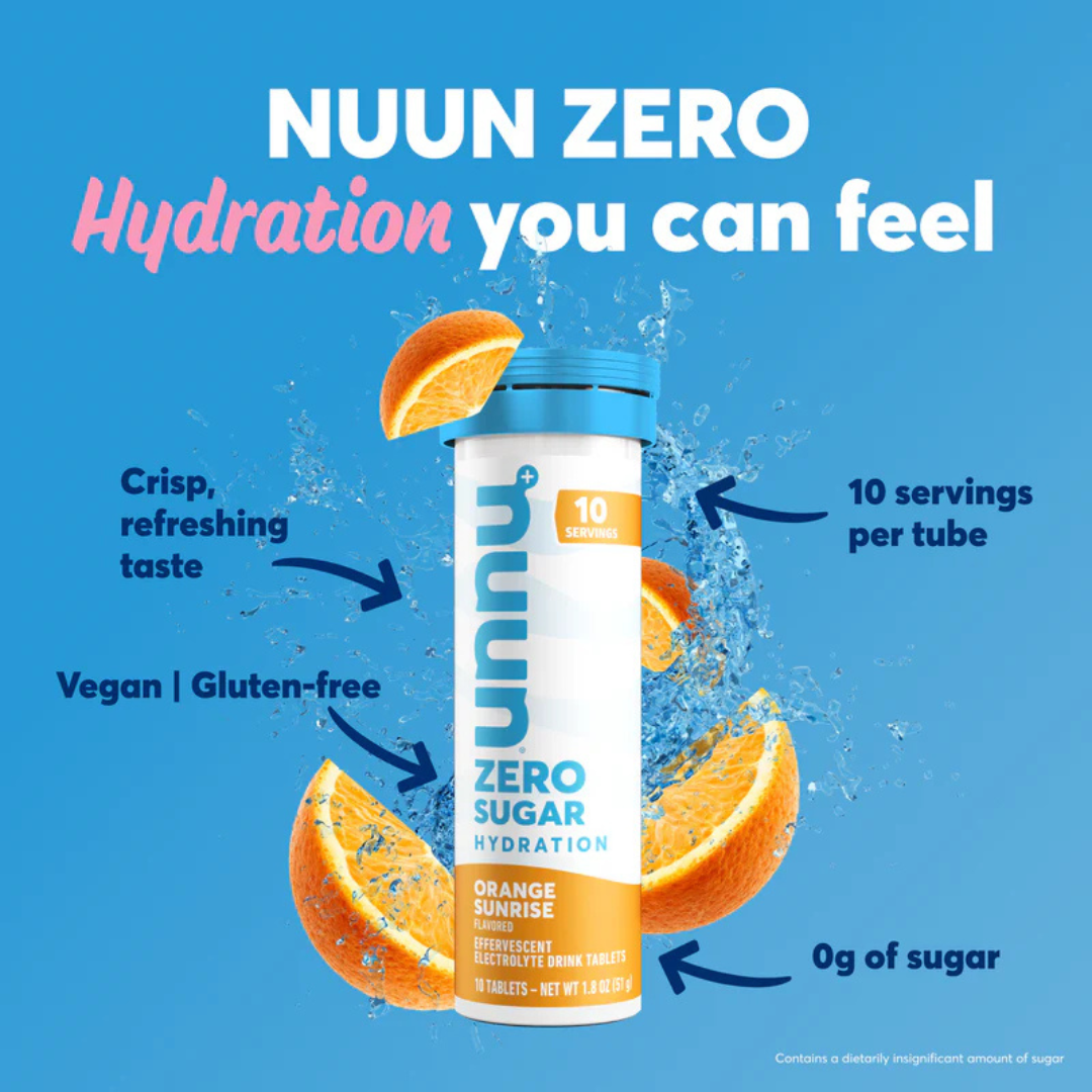 NUUN Zero Sugar Hydration Tablets - 10 Tabletas de electrolito (Orange Sunrise)