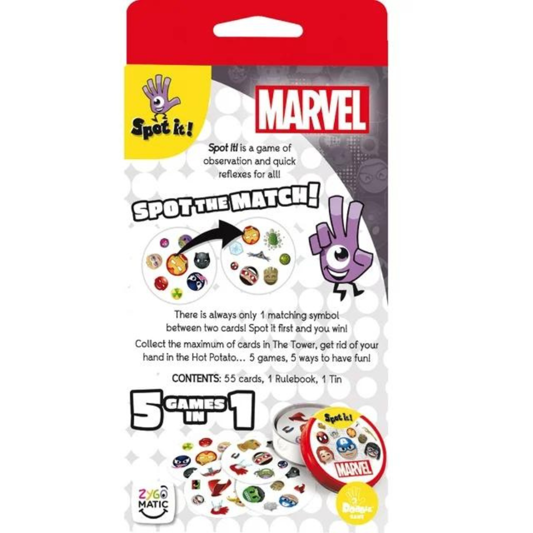 Spot It! Juego de cartas de Marvel