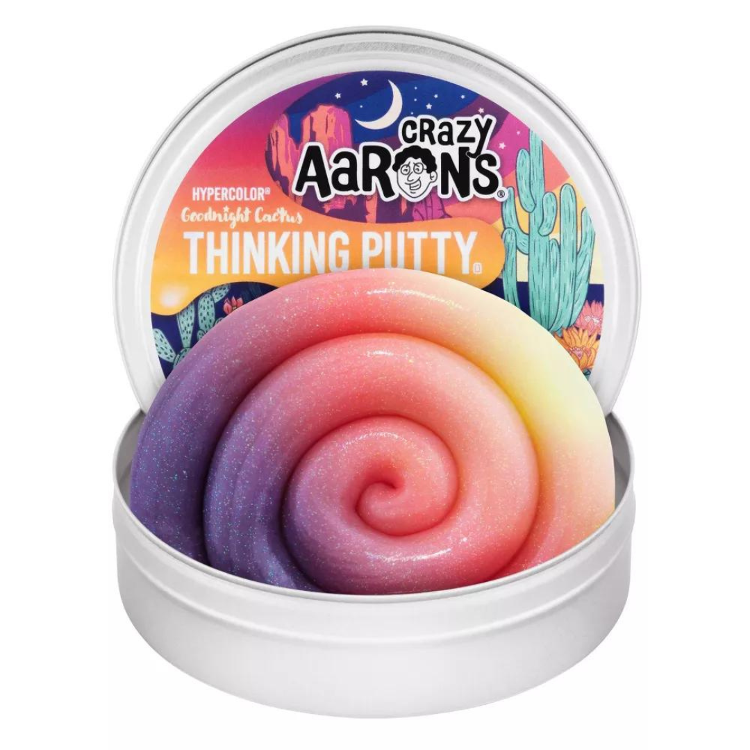 Crazy Aaron's Goodnight Cactus - 3.5" Lata Thinking Putty