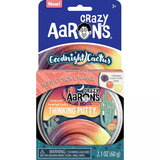 Crazy Aaron's Goodnight Cactus - 3.5" Lata Thinking Putty