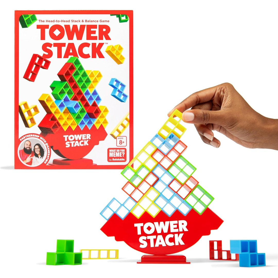 Juego de mesa WHAT DO YOU MEME? Tower Stack: juego de apilamiento
