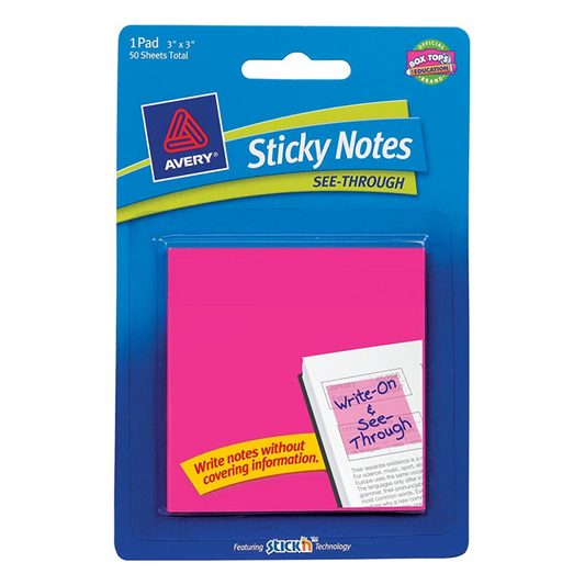 Avery Notas Adhesivas Transparente - Magenta
