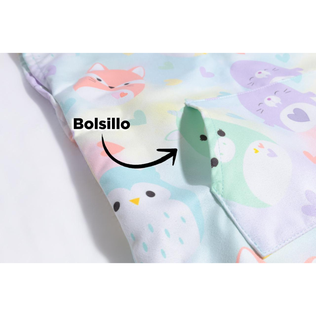 Toalla Capucha Squishmallow Corazones 2-4 Años