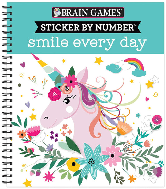 Libro de Stickers - Brain Games Sticker by Number: Smile Every Day