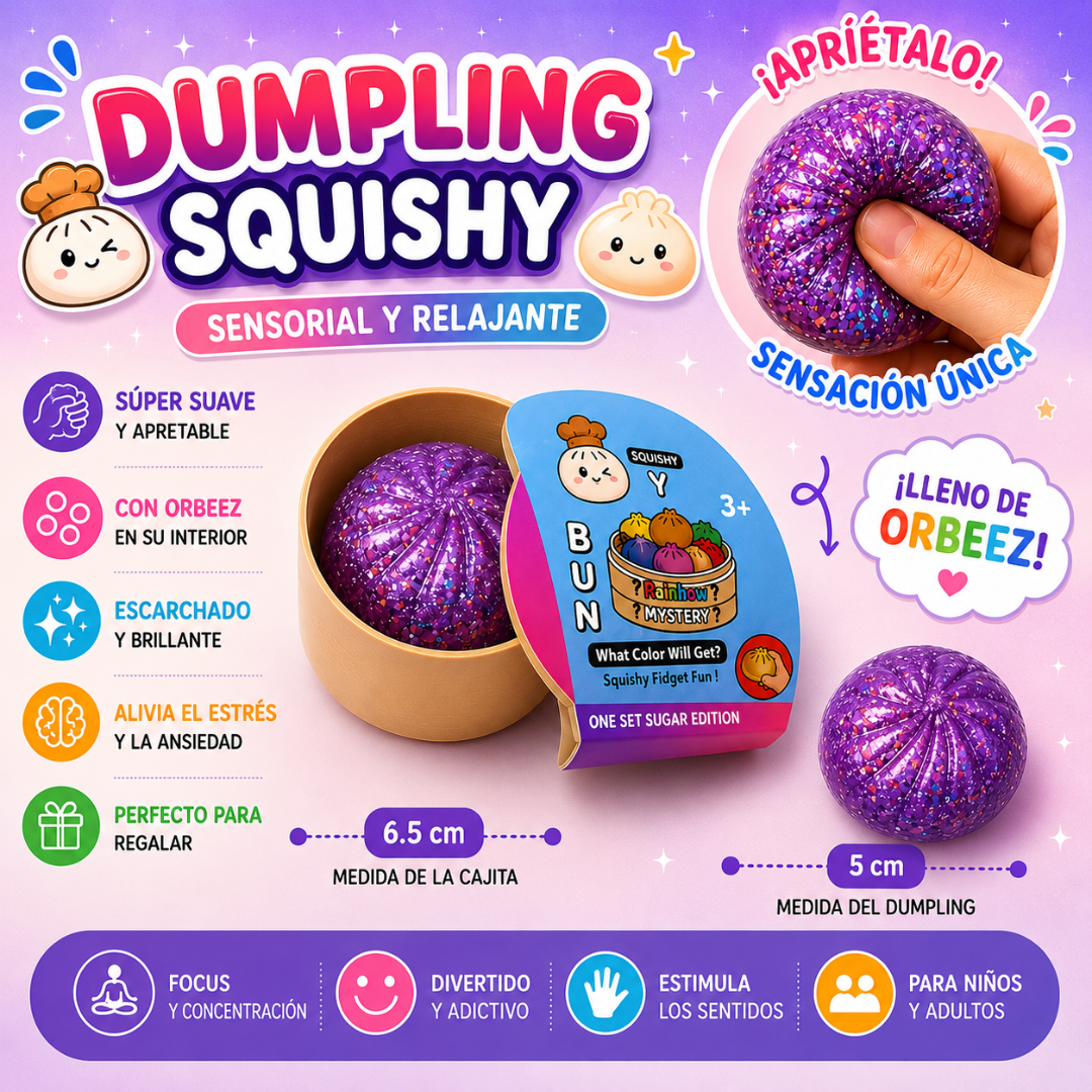 Squishy - Rainbow Mystery Bun Orbeez Glitter