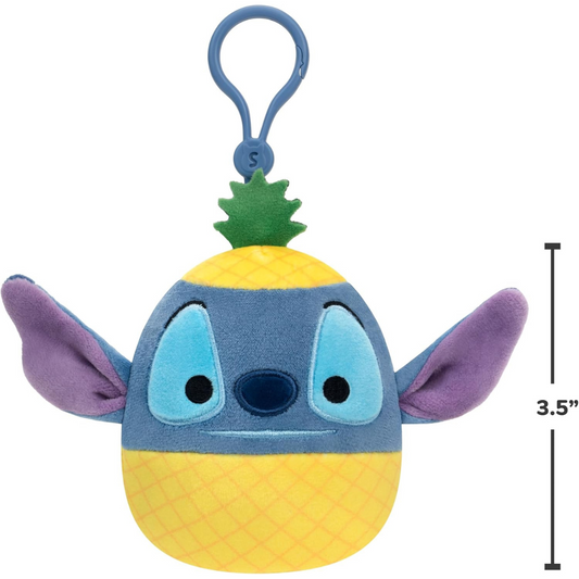 Peluche Squishmallows Clip On 3.5" - Stitch Pineapple