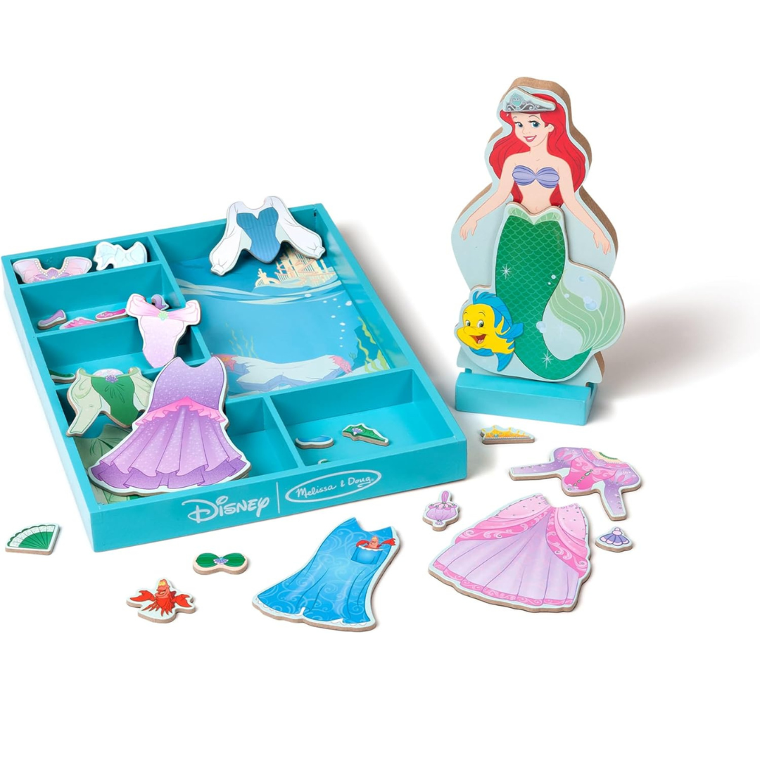 Melissa & Doug - Juego de muñecas magnéticas Ariel Dress-Up