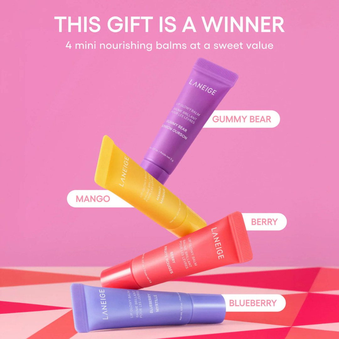Laneige - Glowy Lip Minis 4 On-The-Go Balms