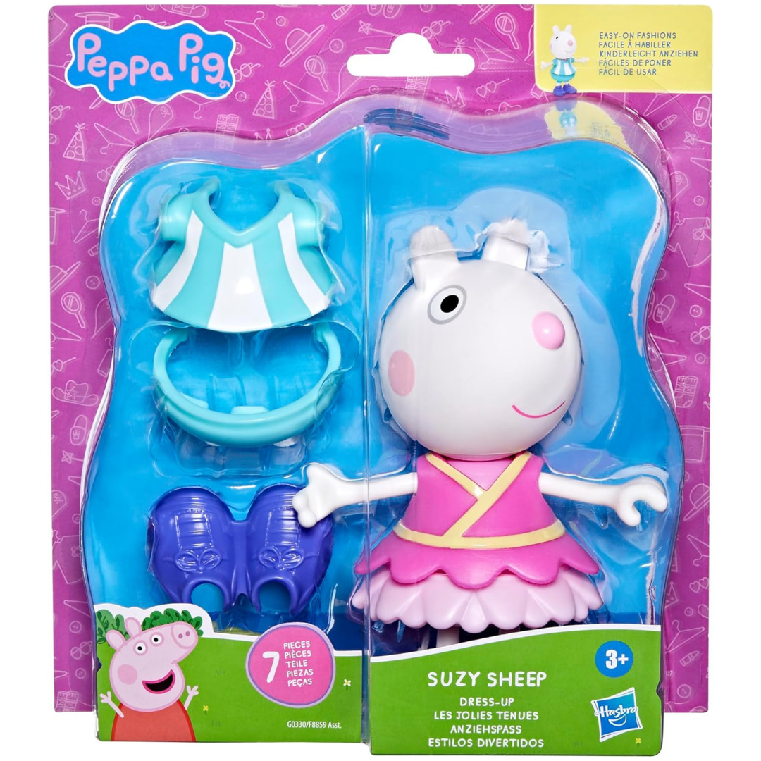 Peppa Pig Suzy Sheep-Up - Figura de disfraz de conejo con 6 accesorios de moda