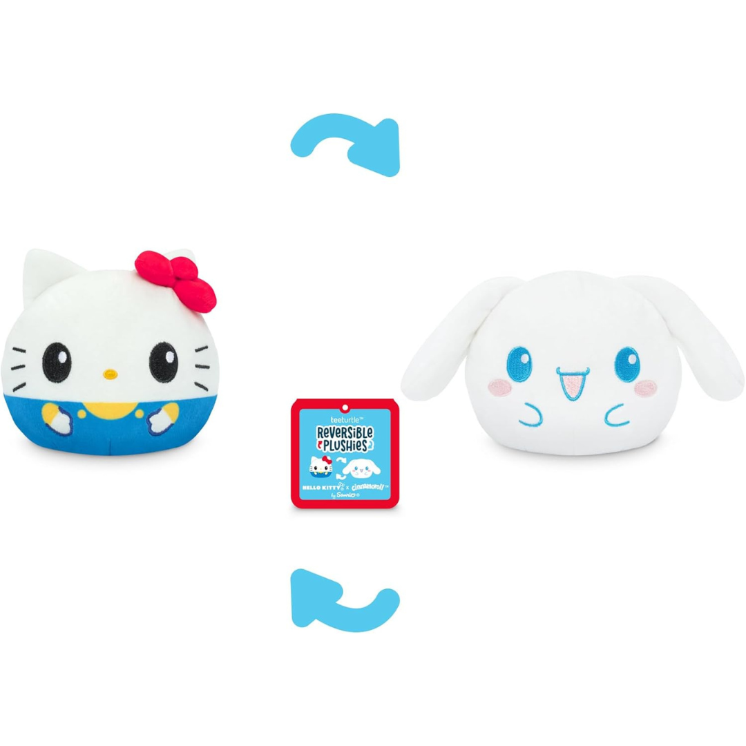 TeeTurtle Hello Kitty and Friends Peluche Reversible - Hello Kitty y Cinnamoroll