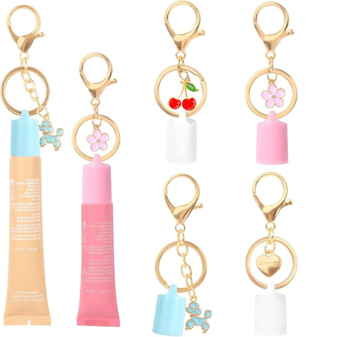 Llavero de bálsamo labial con Charms