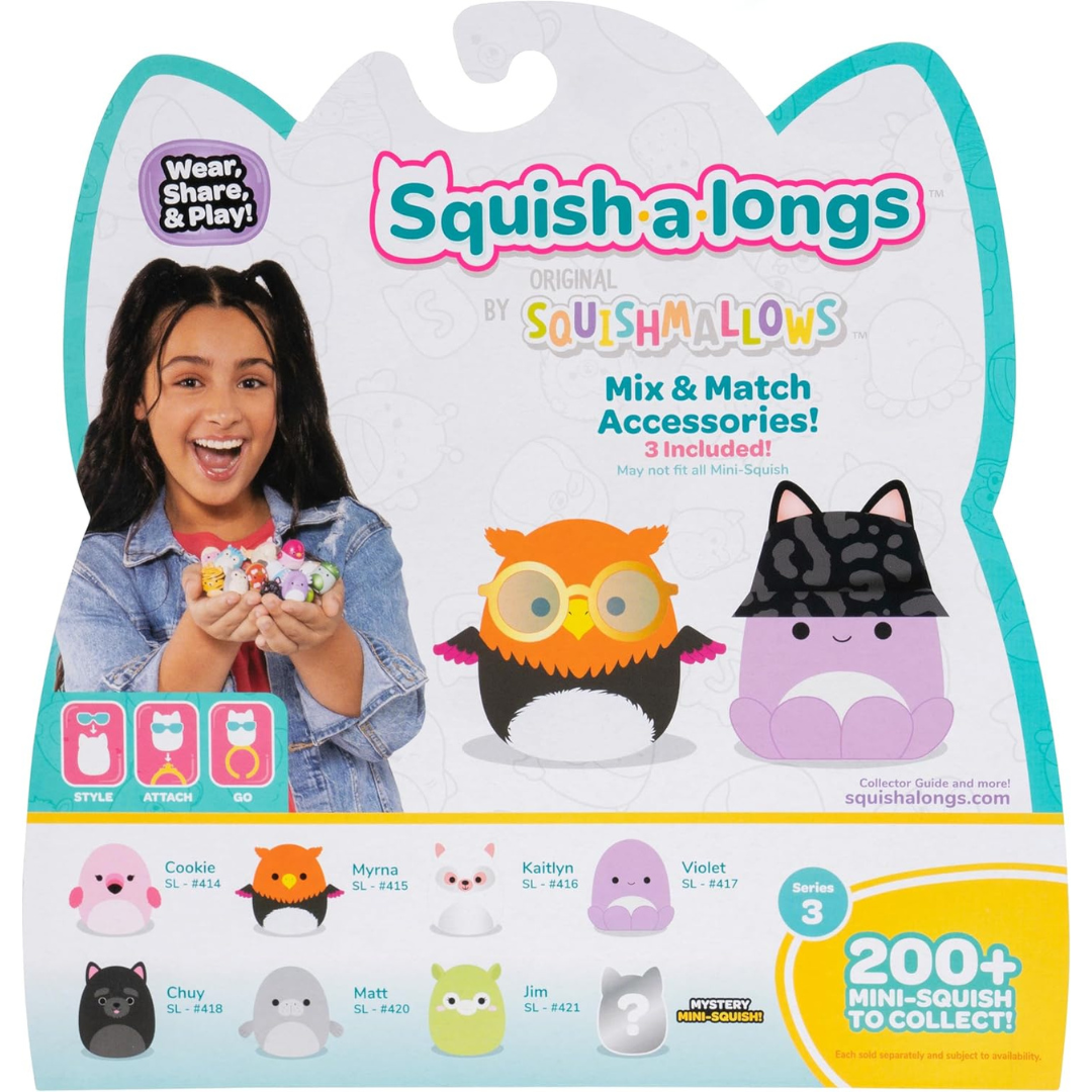 Squishmallows - Squish-a-longs nuevo tamaño de 1 pulgada (Myrna & Violet)