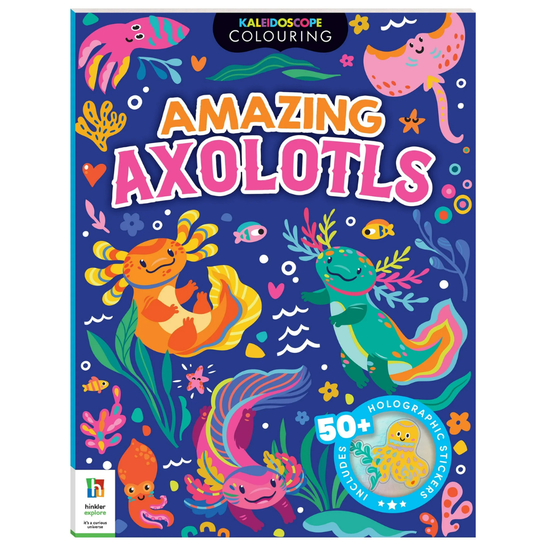 Kaleidoscope Libro para Colorear con Stickers - Axolotls
