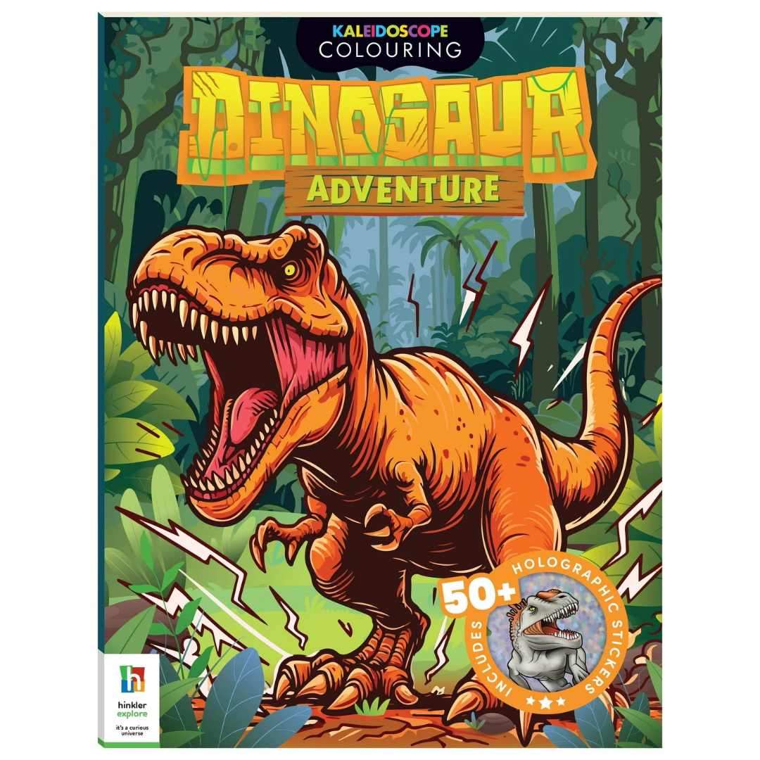 Kaleidoscope Libro para Colorear con Stickers - Dinosaurio Aventura