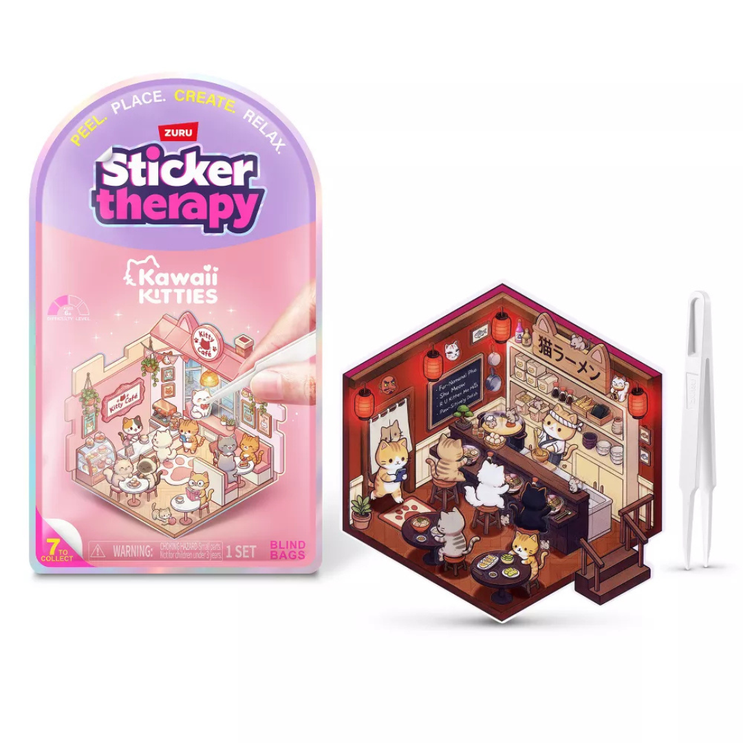 Sticker Therapy – 80 Stickers de Gatitos Kawaii, Bolsa Foil – Serie 1