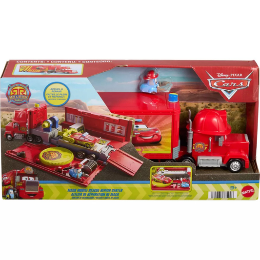 Mattel Disney Pixar Cars - Mack Centro Móvil de Rescate y Reparación Transformable