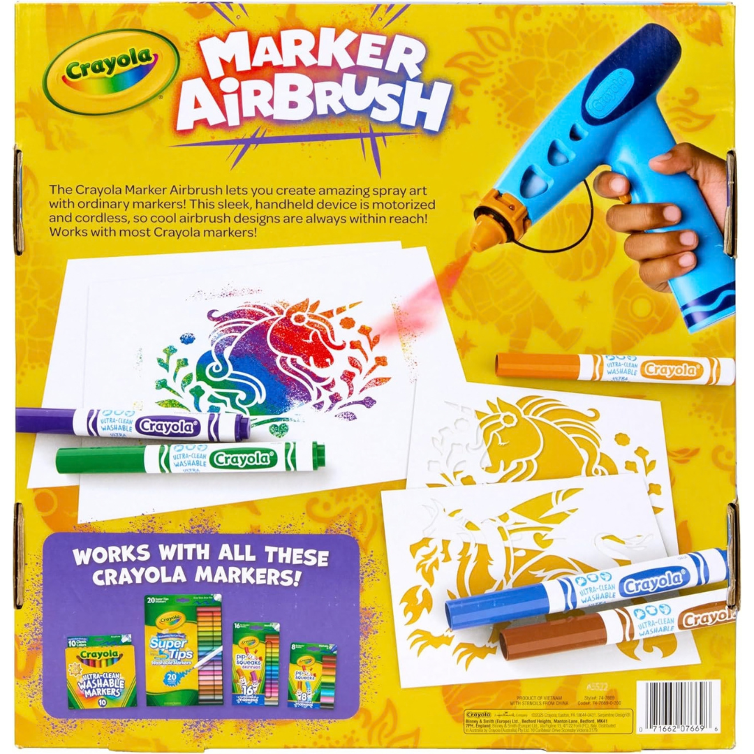 Crayola - Kit de arte en aerosol con aerógrafo