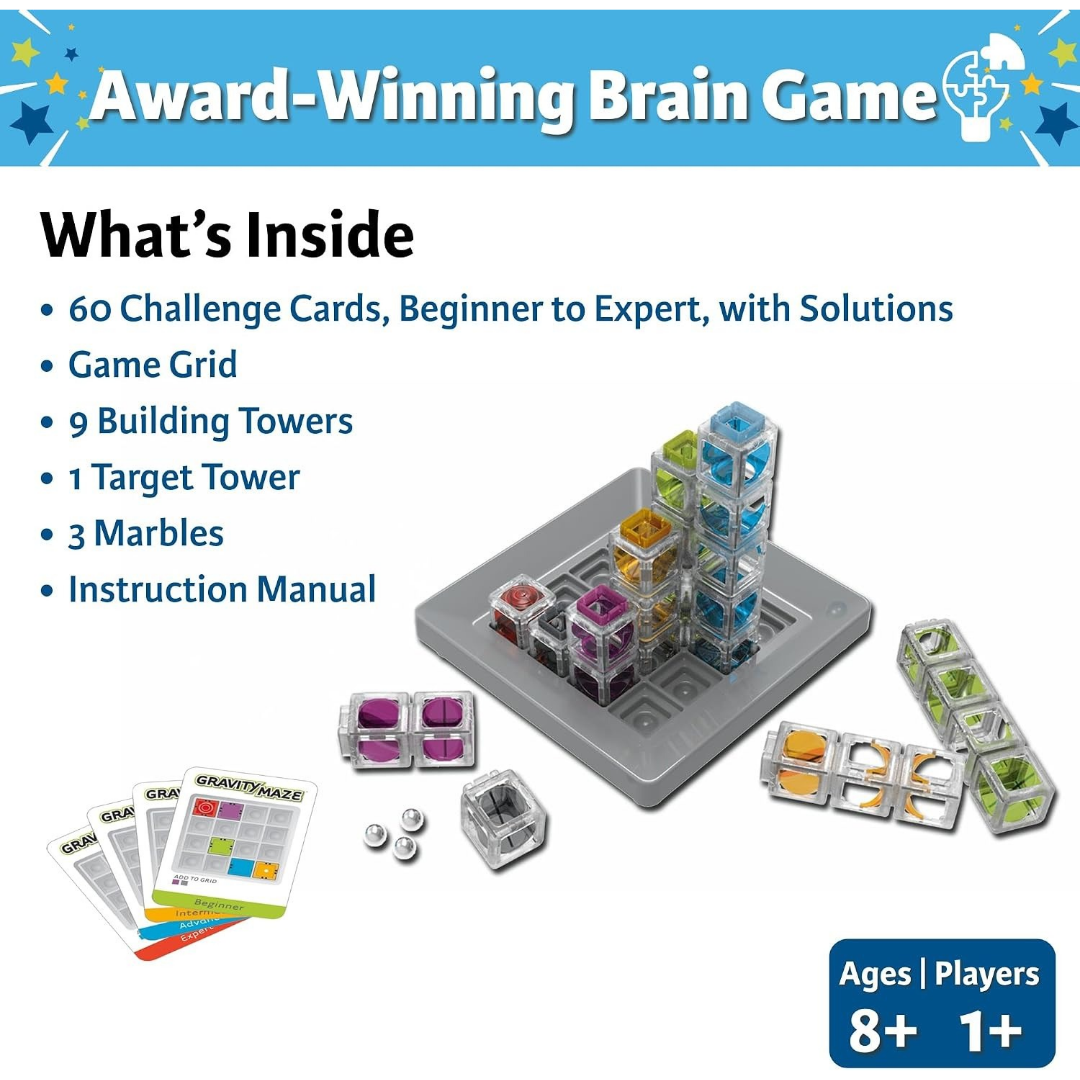 ThinkFun Gravity Maze – Juego de Lógica y Laberinto de Canicas