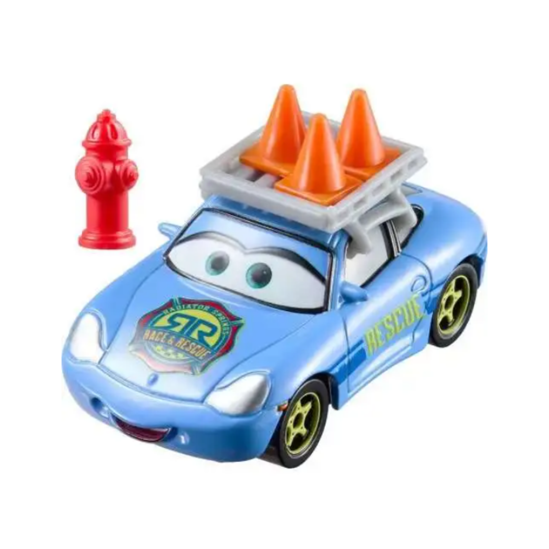 Disney / Pixar Cars Metal Race & Rescue Sally Diecast Car with Cones & Hydrant