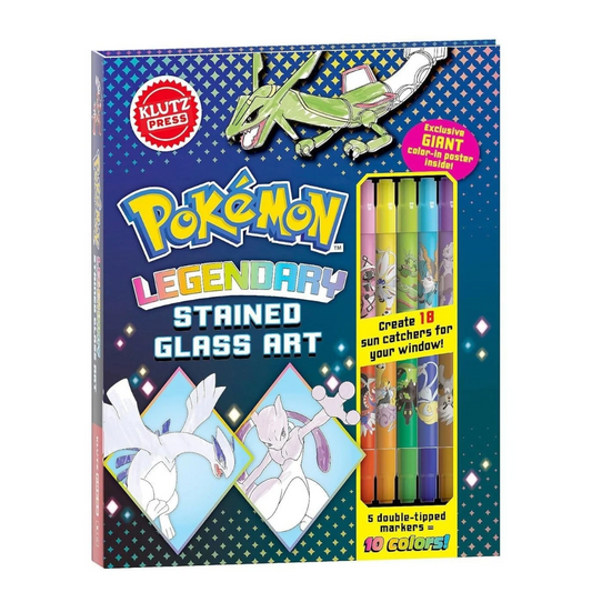 Klutz - Pokémon Legendary Stained Glass Art Kit de Vitrales para Ventana