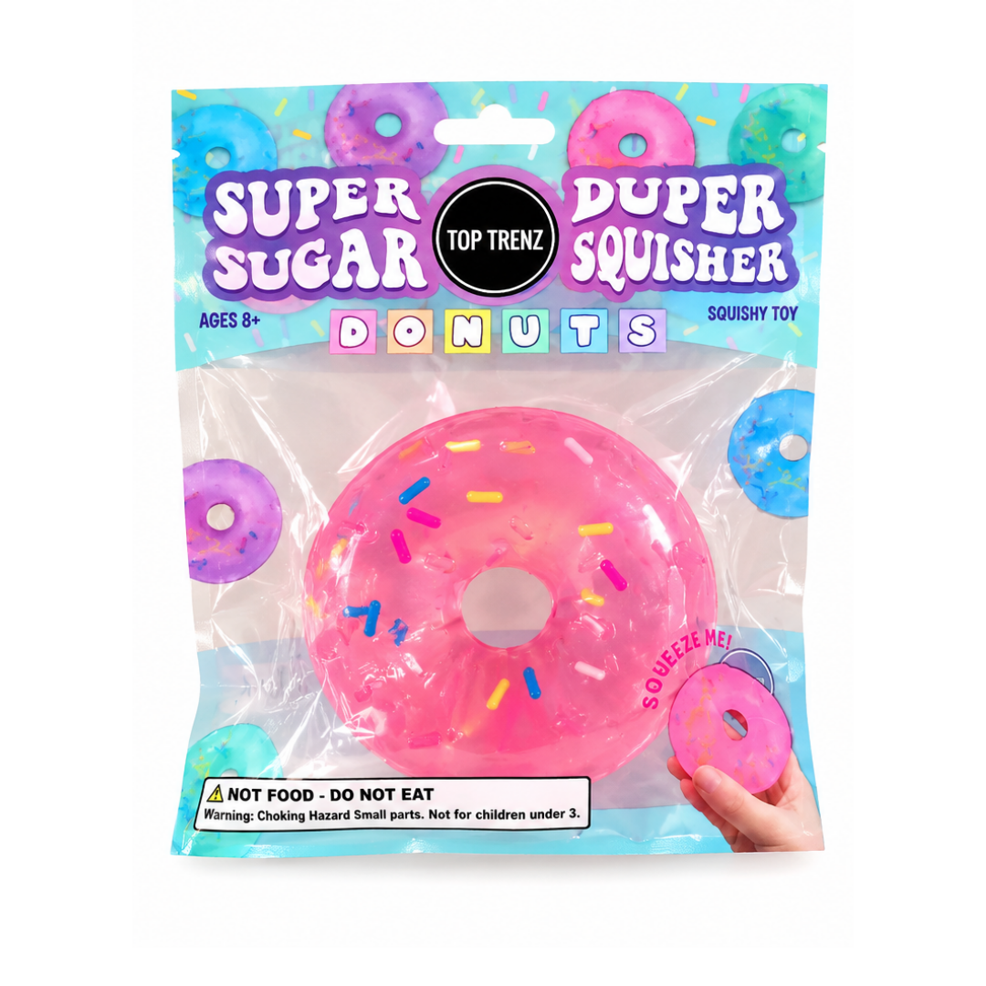 Super Duper Sugar Squisher Toy - Donut by Top Trenz (Rosado)
