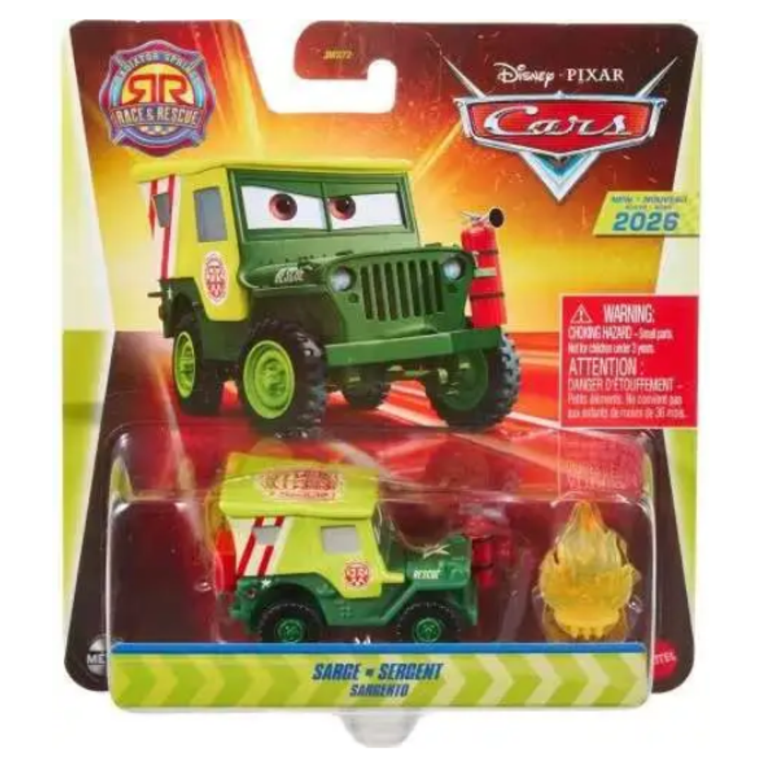 Disney / Pixar Cars Metal Race & Rescue Sarge Diecast Car with Fire Extinguisher