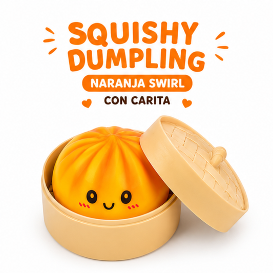 Squishy Dumpling - Naranja Swirl con Carita
