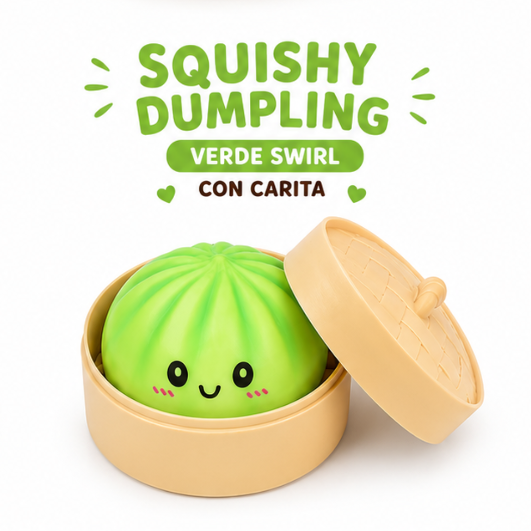 Squishy Dumpling - Verde Swirl con Carita