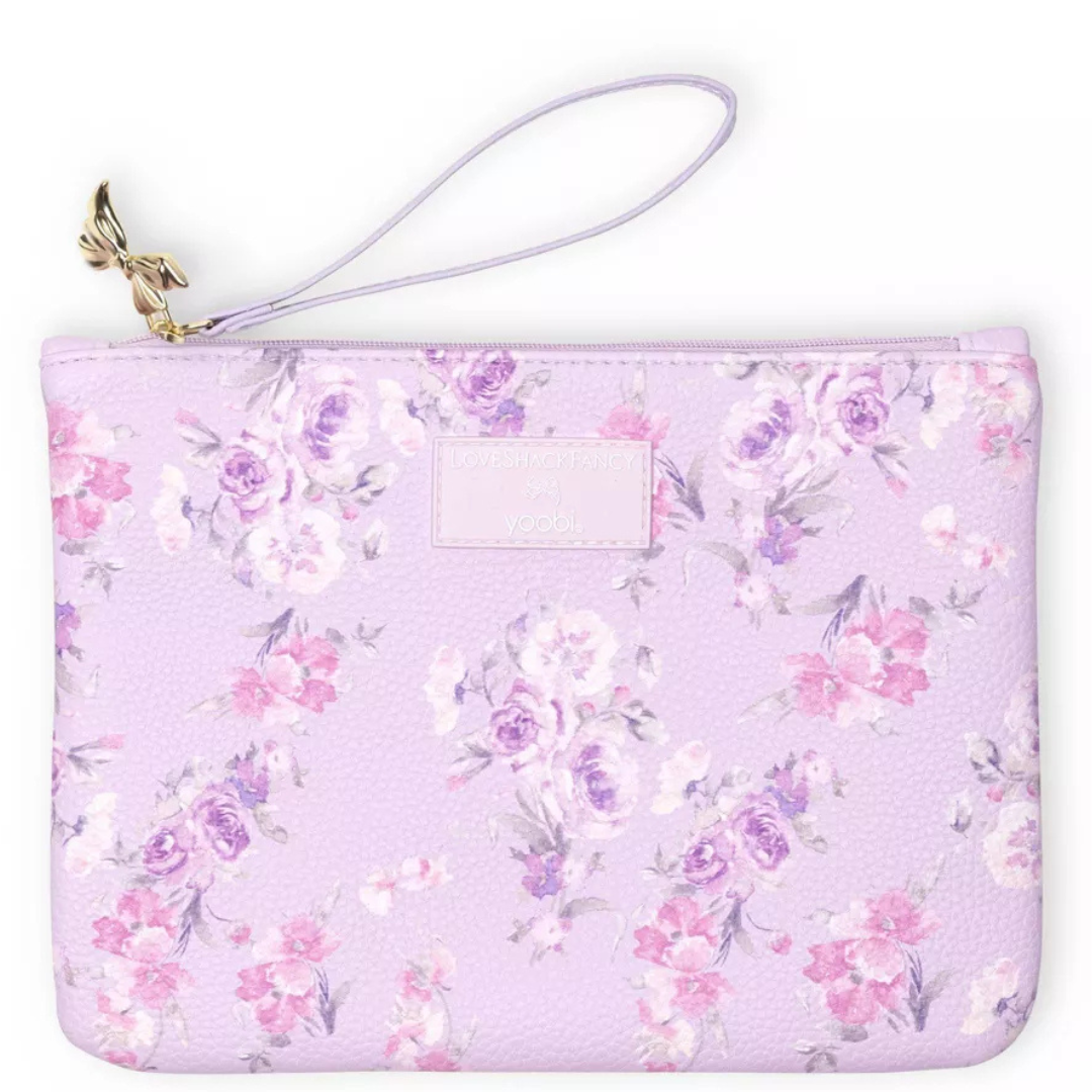LoveShackFancy x Target - Estuche Plano con Cierre y Correa Happy Thoughts Color Hibiscus