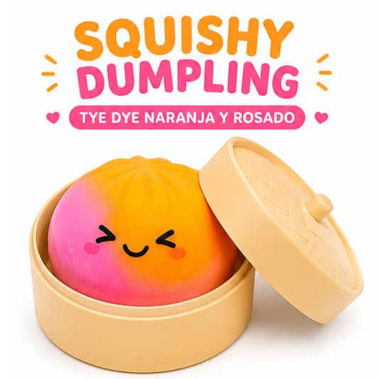 Squishy Dumpling - Tye Dye Naranja y Rosa
