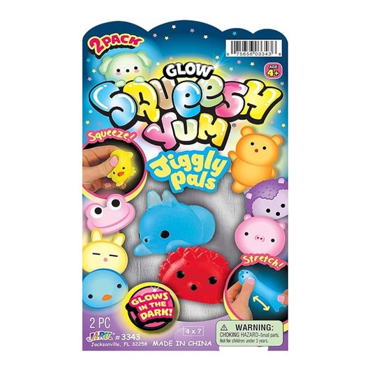 JA-RU Squeesh Yum - Mini animales Mochi Glow in the Dark
