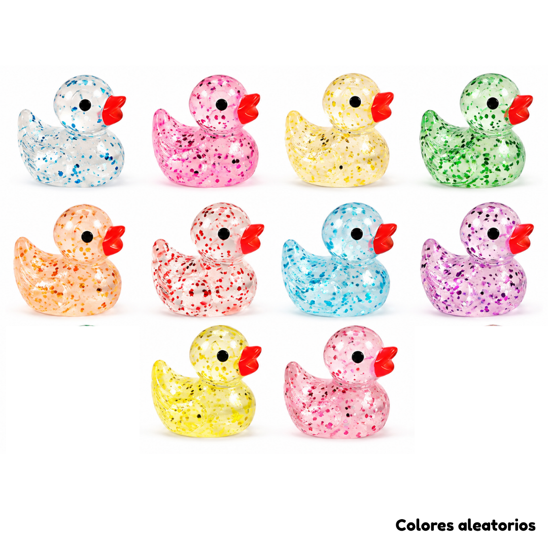 Mini Patitos - Pack 10 Colores con Glitter