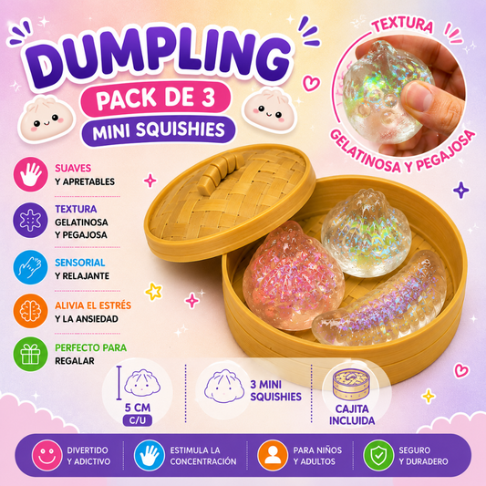 Dumpling - Pack de 3 Mini Squishies Taba