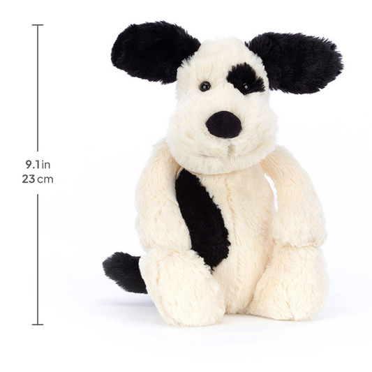 Peluche Jellycat - Bashful Black & Cream Puppy 23cm