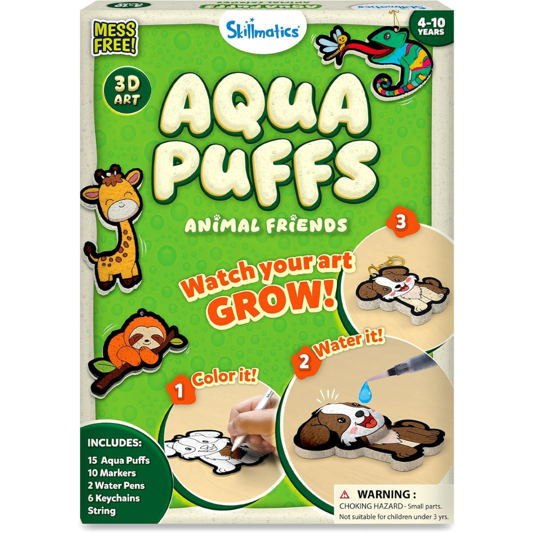 Skillmatics Aqua Puffs - Kit de arte 3D Animal Friends