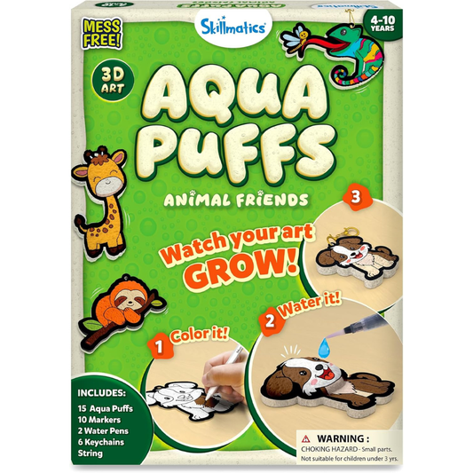 Skillmatics Aqua Puffs - Kit de arte 3D Animal Friends