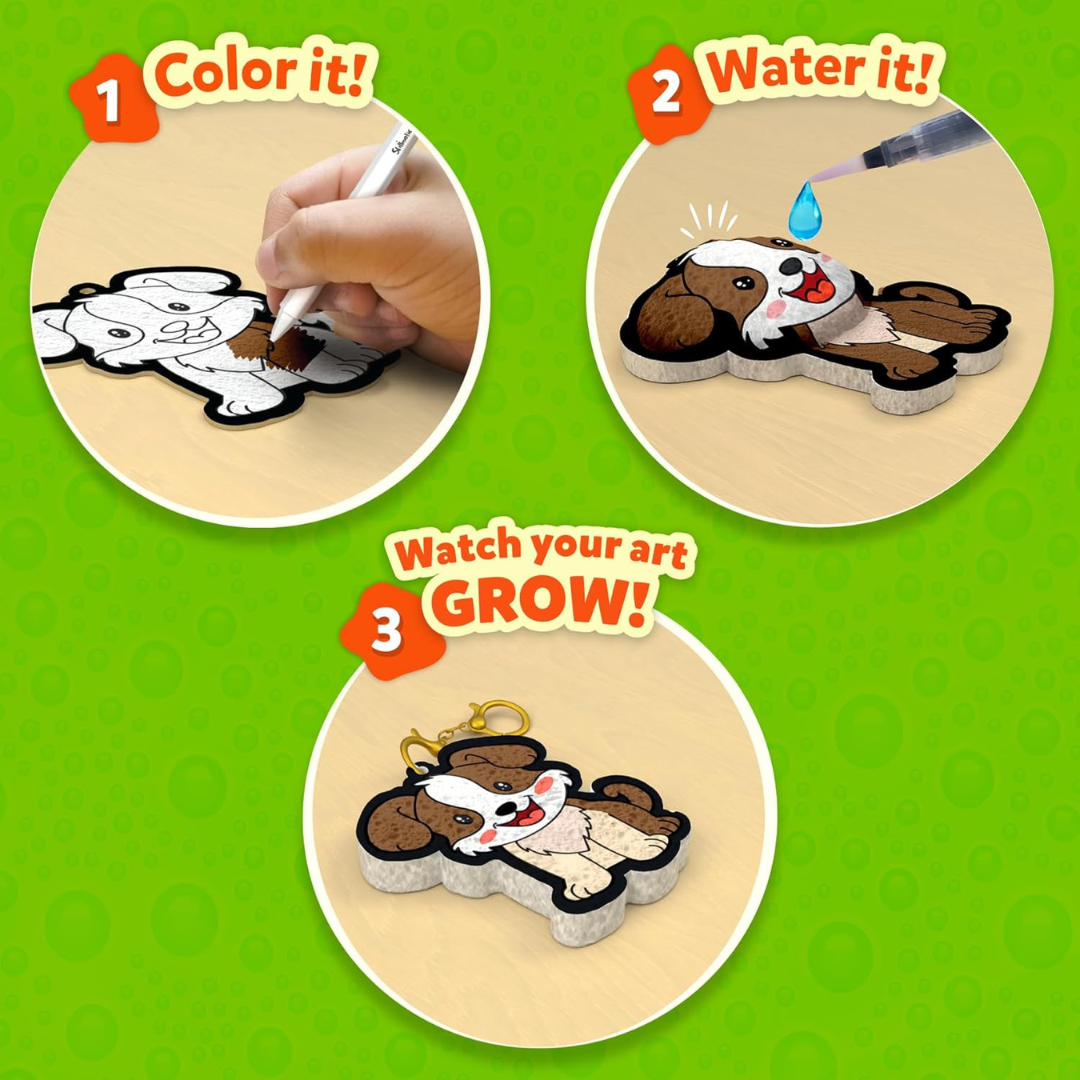 Skillmatics Aqua Puffs - Kit de arte 3D Animal Friends
